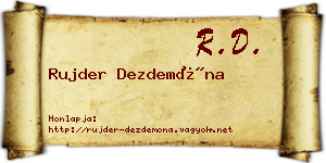 Rujder Dezdemóna névjegykártya